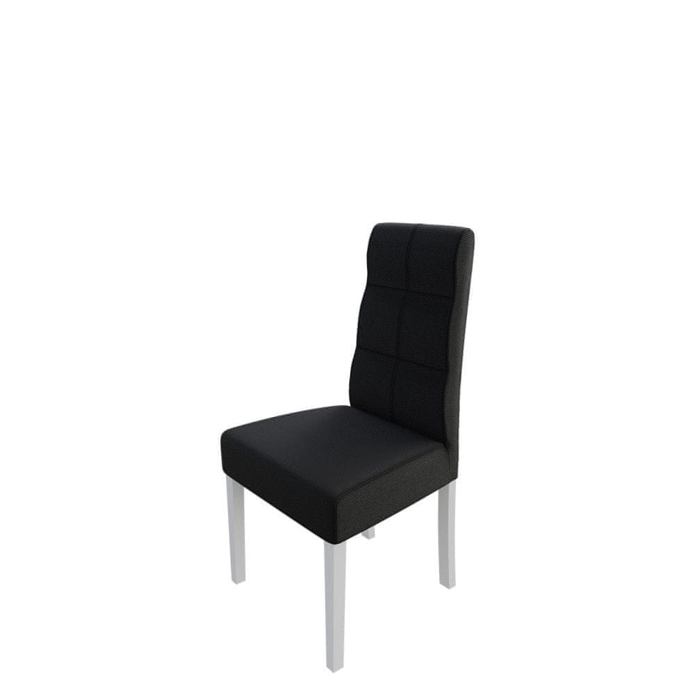 Veneti Jedálenská stolička MOVILE 37 - biela / čierna ekokoža